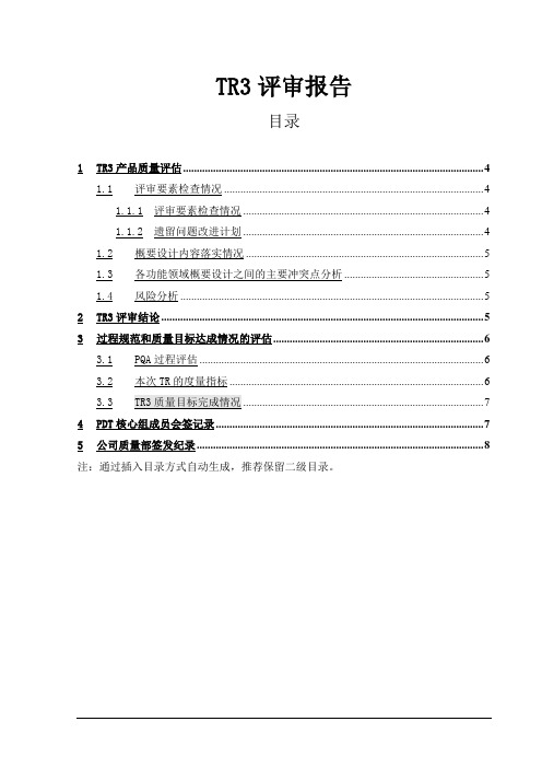TR3评审报告模板