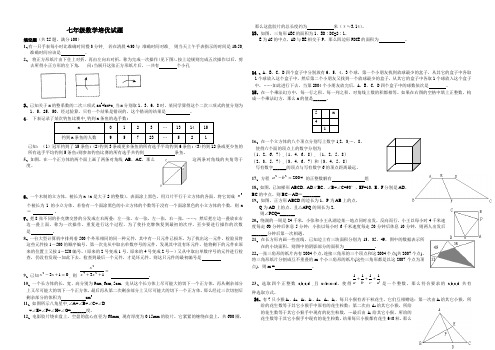 七年级数学培优试题