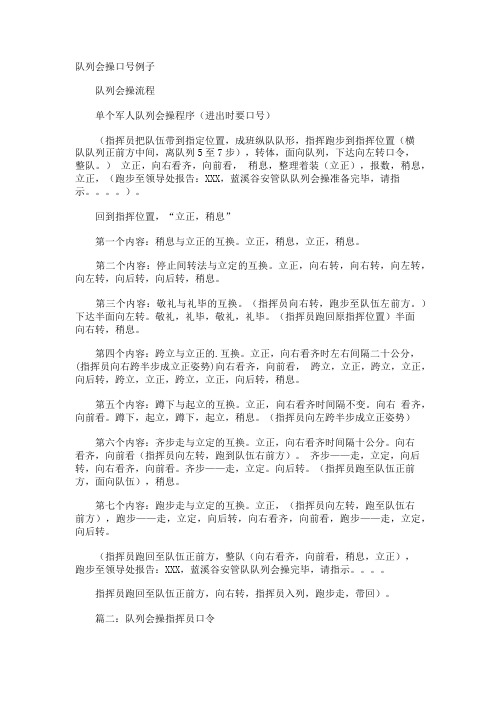 队列会操口号例子