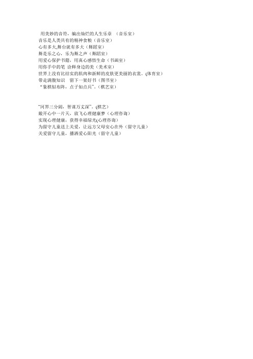 哲觉中心校乡村少年宫教室内部标语 文档