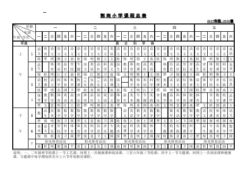 2016课程表