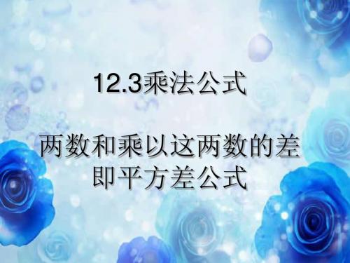 12.3乘法公式1(两数和乘以两数差)华师版