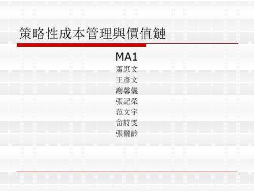 策略性成本管理与价值链概述