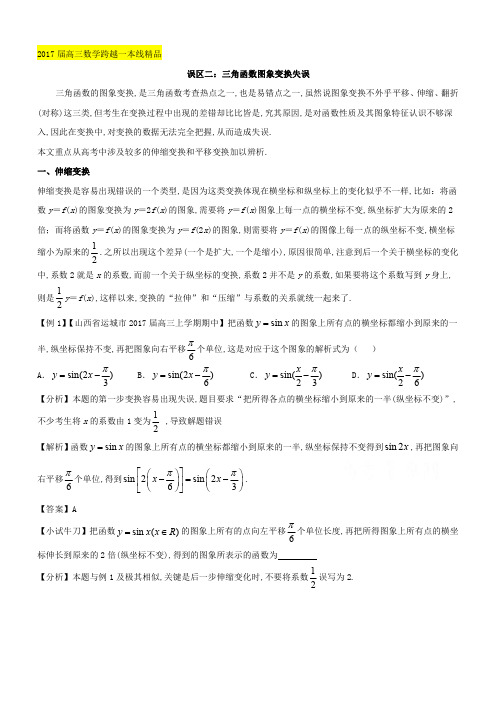 2017年高考数学文黄金易错点：专题03-函数的图像与性质含答案