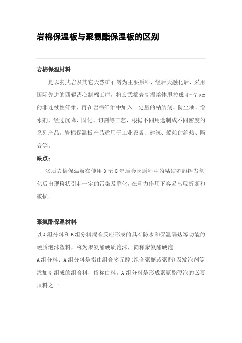 岩棉保温板与聚氨酯保温板的区别