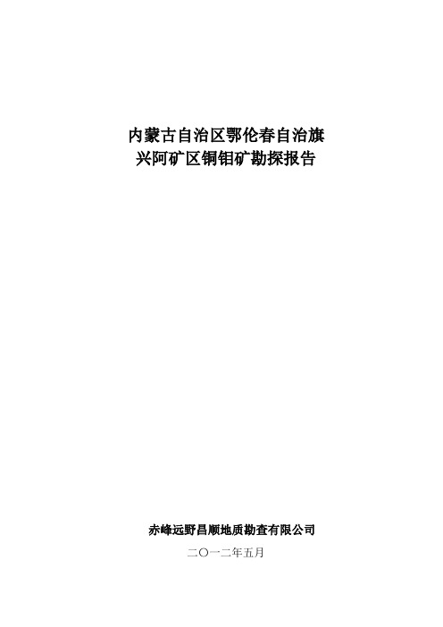 内蒙某钼矿勘探报告
