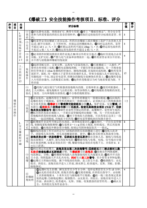 爆破工实操评分标准(张)