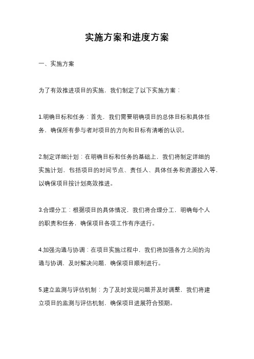 实施方案和进度方案