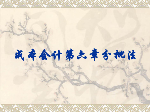 成本会计第六章分批法 ppt课件