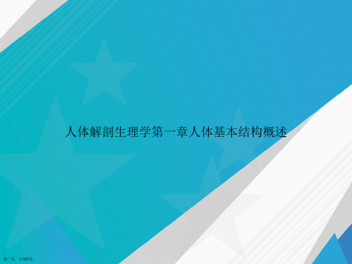 人体解剖生理学第一章人体基本结构概述讲课文档