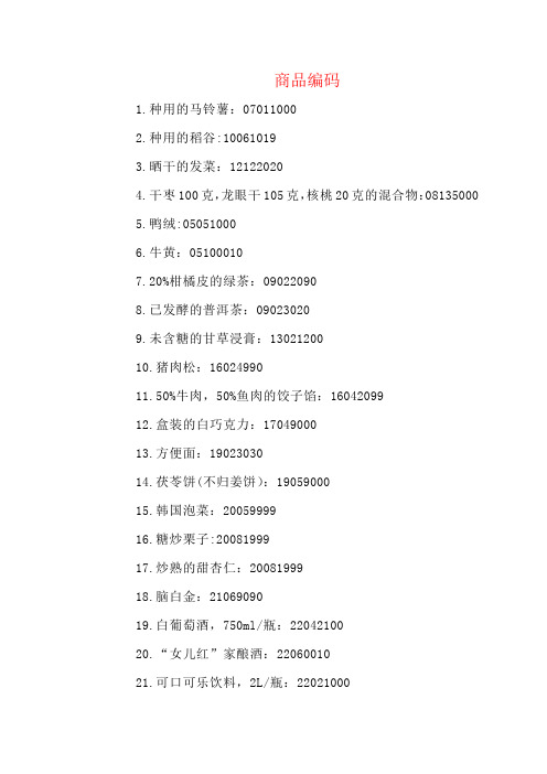 商品编码