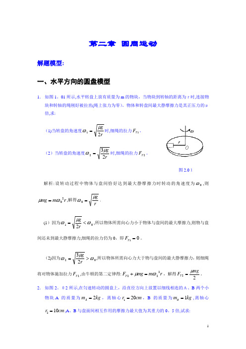 高考物理模型之圆周运动模型【范本模板】