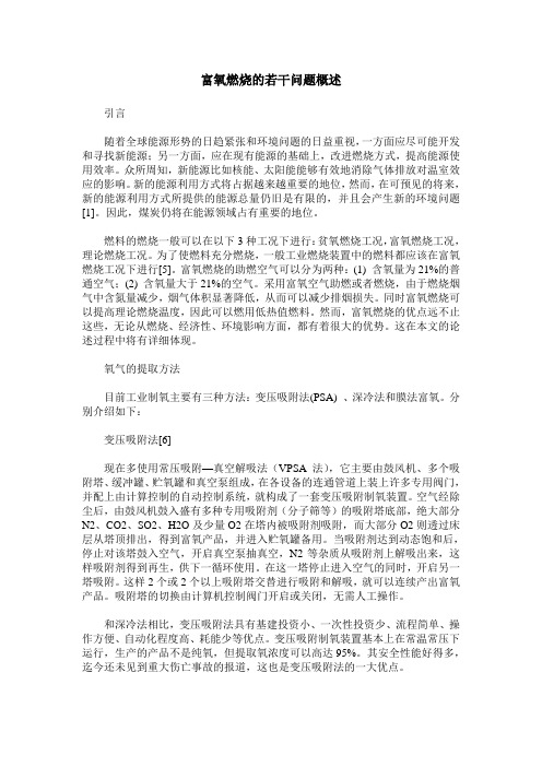 富氧燃烧的若干问题概述