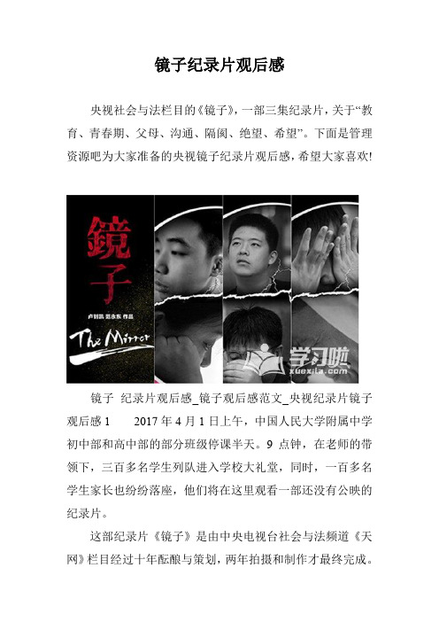 镜子纪录片观后感