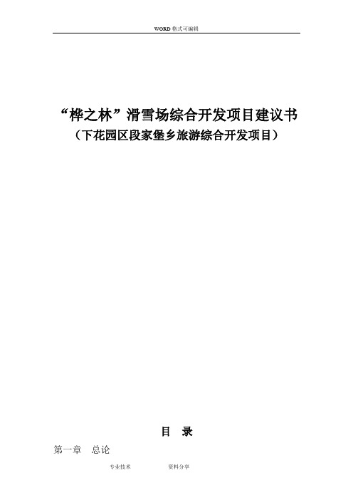 滑雪场综合开发项目实施建议书模板
