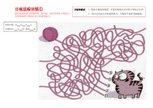 小学生注意力训练--目视追踪训练