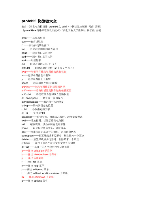 protel99快捷键大全