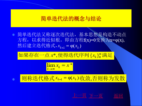 简单迭代法的概念与结论.ppt