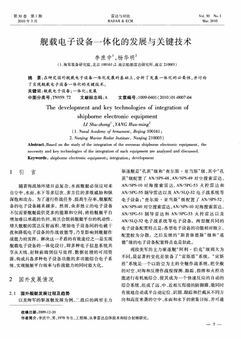 舰载电子设备一体化的发展与关键技术