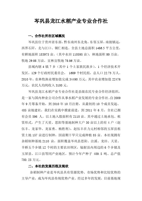 岑巩县龙江水稻产业专业合作社(00)