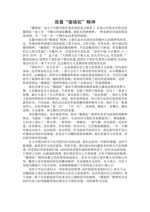 我看“徽骆驼”精神