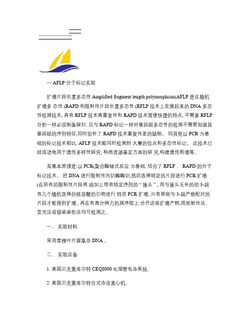 分子标记的实验原理及操作流程(精)