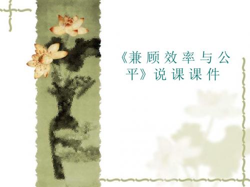《兼顾效率跟公平》说课课件