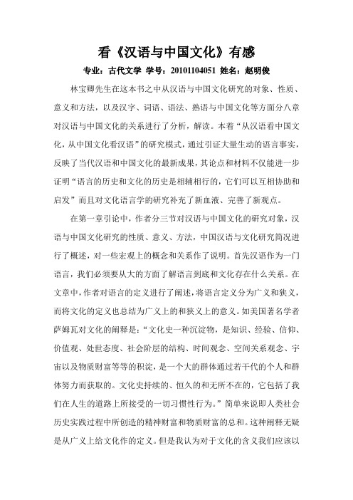 汉语与中国文化