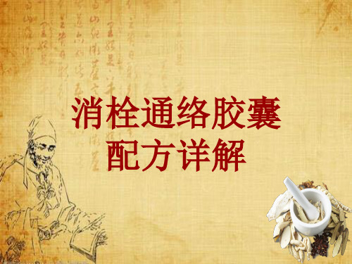 中成药配方详解：消栓通络胶囊
