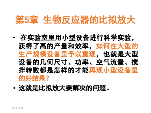 第五章 生化反应器的比拟放大 ppt课件