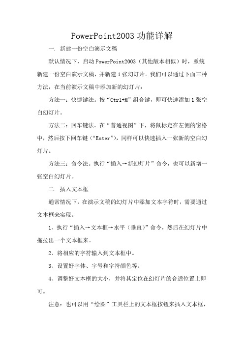 PowerPoint2003功能详解