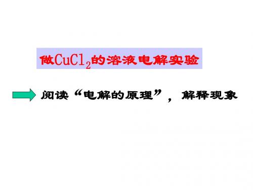 做CuCl2的溶液电解实验.