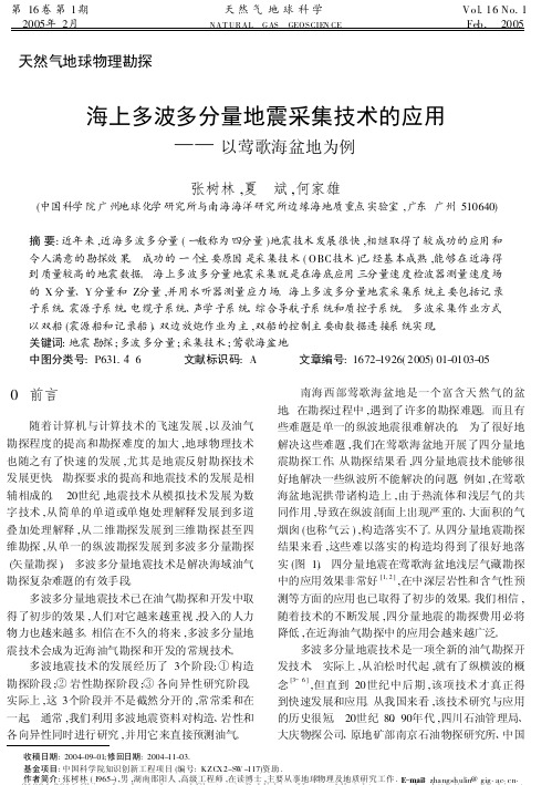 海上多波多分量地震采集技术的应用-天然气地球科学