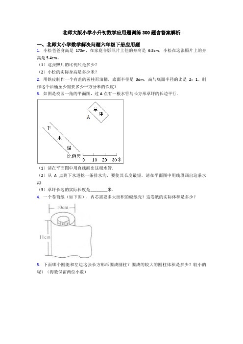 北师大版小学小升初数学应用题训练300题含答案解析