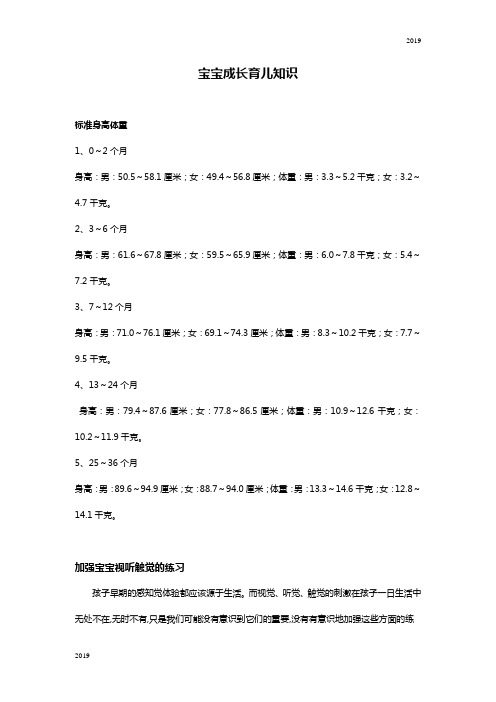 育儿知识：1.MTSR宝宝0~3岁成长知识