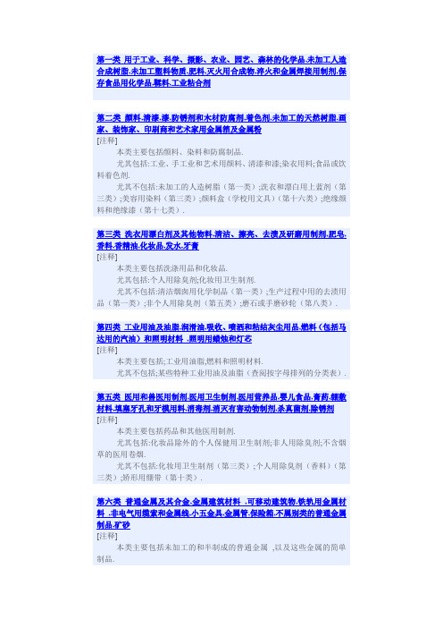 商标注册用商品和服务国际分类