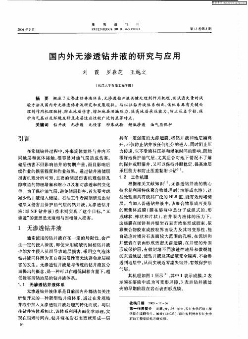 国内外无渗透钻井液的研究与应用
