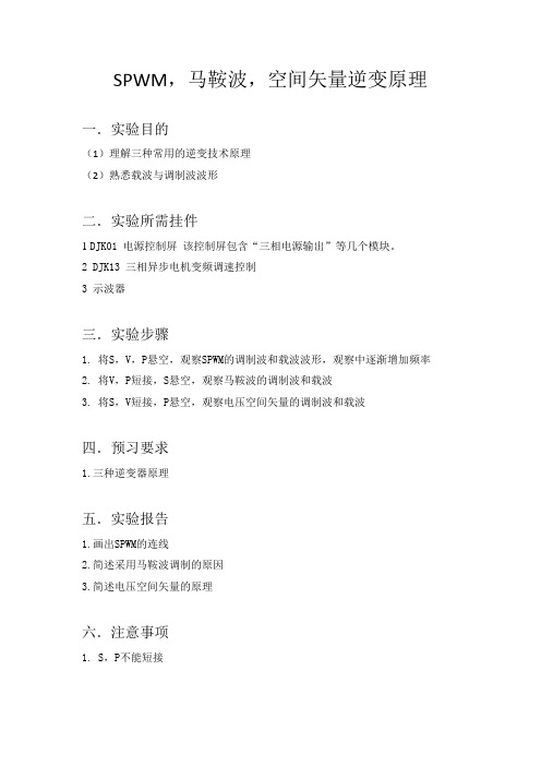 SPWM,马鞍波,空间矢量逆变原理