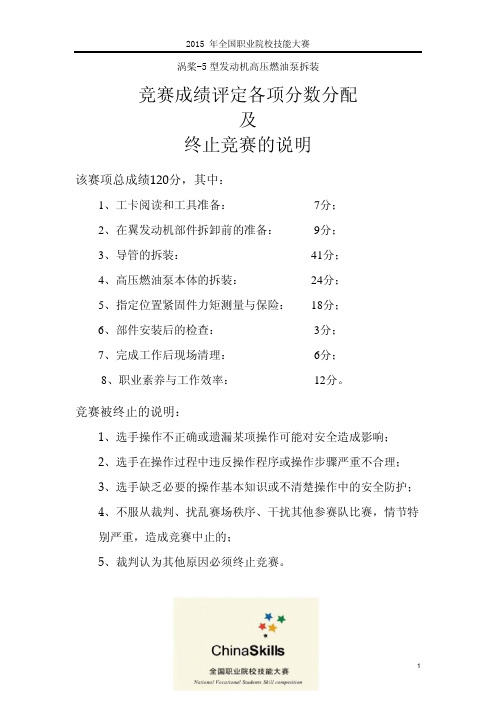 项目二涡桨-5型发动机高压燃油泵拆装拆分配及终止竞赛的说明39