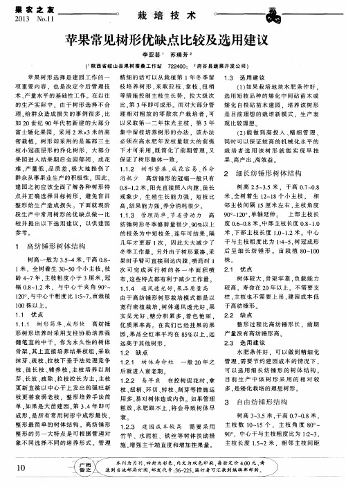 苹果常见树形优缺点比较及选用建议