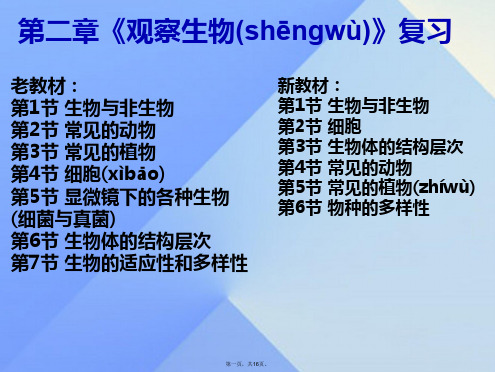 七年级科学上册第2章观察生物复习课件浙教版