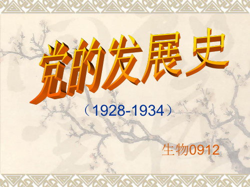 党的发展史1928-1934