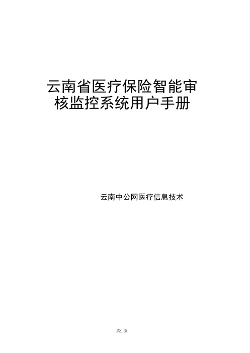 云南省医疗保险智能审核监控系统审核系统-使用手册