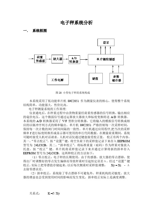 电子秤课程设计系统分析