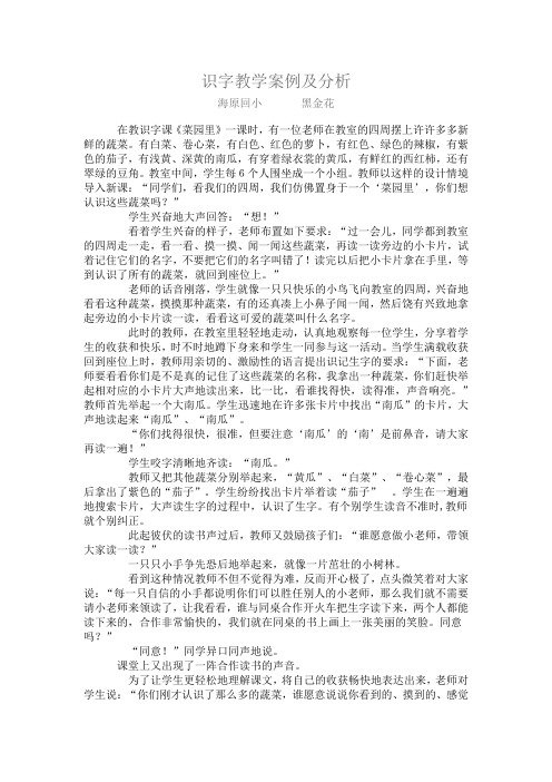 识字教学案例及分析