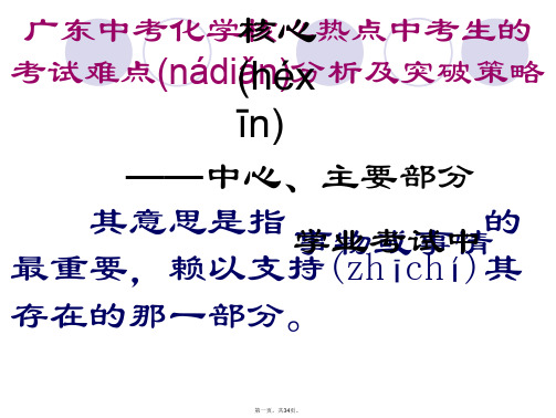 广东省中考化学高效复习优质备考研讨会资料 考试难点分析及突破策略课件 新人教版