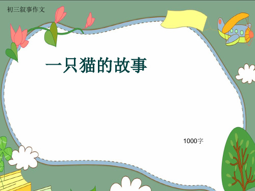 初三叙事作文《一只猫的故事》1000字(共16页PPT)