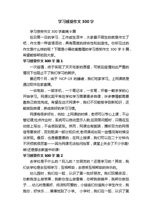 学习感受作文300字集锦9篇