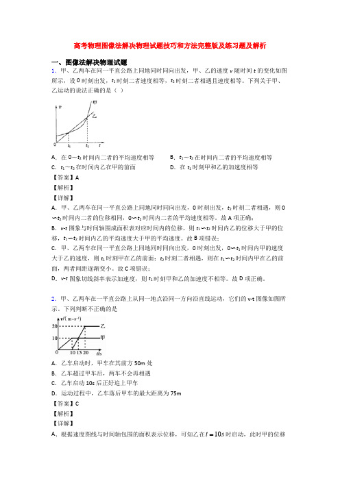 高考物理图像法解决物理试题技巧和方法完整版及练习题及解析