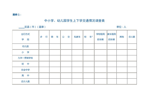 中小学幼儿园上下学交通情况调查表